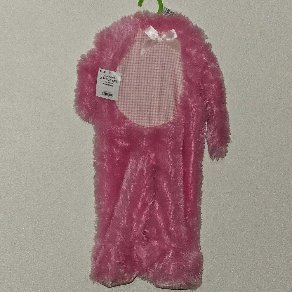 NEW Pink Bunny Rabbit Halloween Costume  Easter Baby 0-6 Months SOFT Jumpsuit